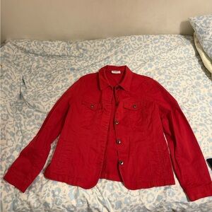 Classic Red Denim Jacket